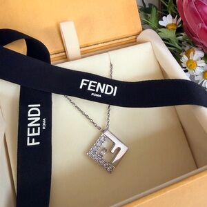 NIB FENDI FF Crystal Necklace